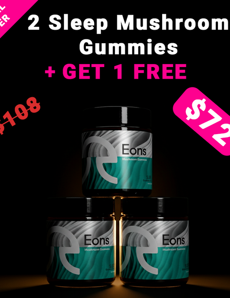2 Sleep Mushroom Gummies + 1 Free